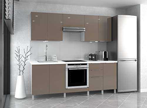 Générique Cuisine complète L220cm - Couleur: Taupe (Taupe, 220)