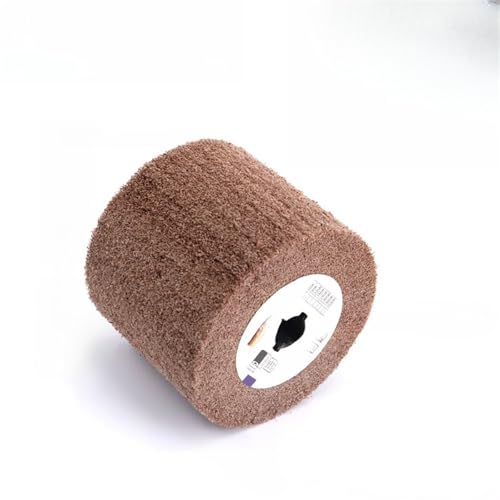 WonderLear Non-Woven Polishing Flap Wheel Nylon Wire Drawing Drum Wheel Burnishing Deburring Mirror Finish for Stainless Steel 120x100x19mm(180)