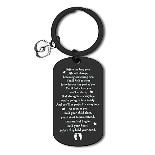 New Dad Gift Keychain Baby Announcement Pregnancy Keychain for New Father to Be Gift First Time Dads Soon to Be Father Christmas Birthday Father's Day Present