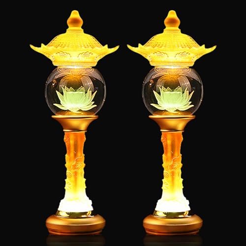 Image of Lotus Lamp Color Changing Touch Dimmable Yoga Meditation Decor Gift (11in) | Soft Glow;Alloy Glass;Multi-scene Decor;Fine Craft;Zen Symbol