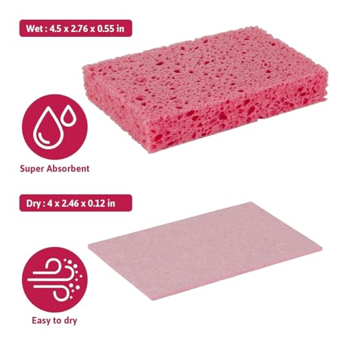Image of 6 PCS Multi-Use Cellulose Kitchen Sponges Compressed Cellulose Sponges, Non-Scratch, Dish Sponge for Kitchen Bathroom Cars, Funny Cut-Outs DIY (6, Multicolor)