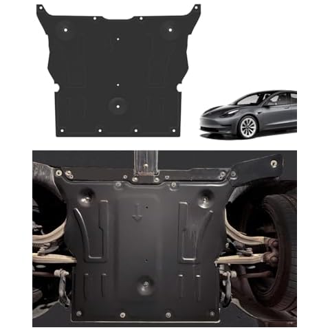 BMZX Front Skid Plate for Tesla Model 3 (2017-2024) & Model Y (2020-2024) Under Engine Guard Front Skid Plate Chassis Guard Plate Splash Shield Cover All Weather Heavy Duty Protection Cover