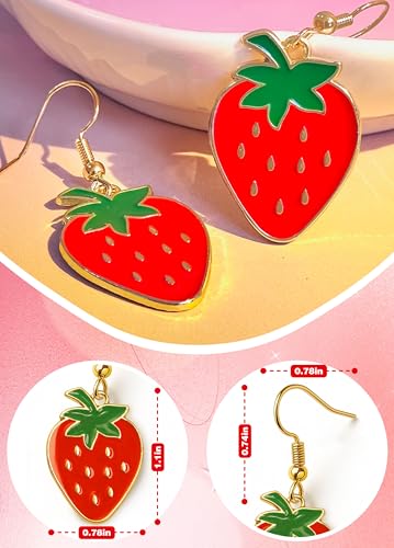 Strawberry Delight Women's Costume Accessories: Charming Earrings, Adorable Hat, and Cozy Socks for BFF Gifts - Image 5