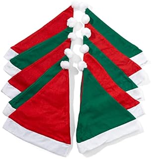 THE TWIDDLERS 20 Unisex Santa Hats (Red & Green, 28 x 38 cm) Fantastic Fun for Xmas Parties