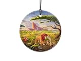 Disney – The Lion King – Remember Who You are – Thomas Kinkade Studios - 3.5” Starfire Prints Hanging Glass Print Accessory – Officially Licensed Collectible | Complimentary Velveteen Gift Bag