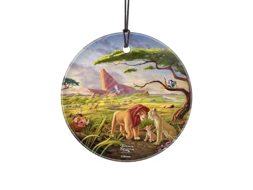 Disney – The Lion King – Remember Who You are – Thomas Kinkade Studios - 3.5” Starfire Prints Hanging Glass Print Accessory – Officially Licensed Collectible | Complimentary Velveteen Gift Bag