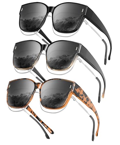 Image of KALIYADI Fit-Over-Glasses Polarized Sunglasses-for-Men Wrap-Around-Sunglasses: Mens Polarized Sunglasses UV400 Protection