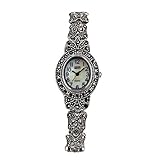 uhren damen antik Hochwertiges Produkt Eton Damen-Armbanduhr, Markasit, ovales Gehäuse, MOP-Zifferblatt, Antik-Finish – 3182L