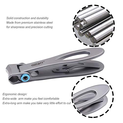 Szqht 15Mm Wide Jaw Opening Nail Clippers For Thick Nails,Finger Nail Clippers For Ingrown Toenail Clippers For Men,Tough Nails, Seniors, Adults.deluxe Sturdy Stainless Steel Big(Silver) #TOP5