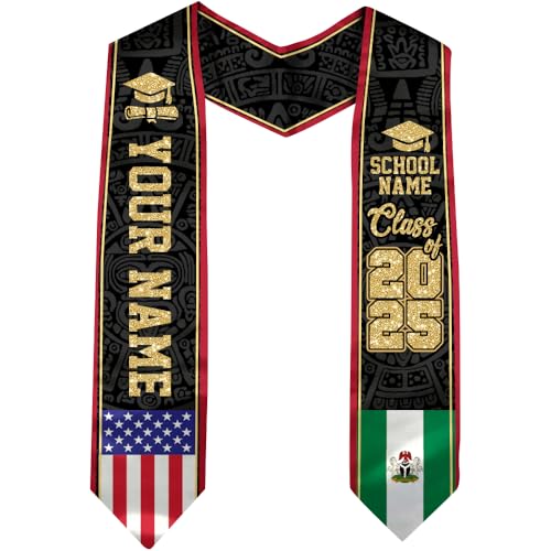 FAITHWALLART Nigeria graduation stole, Personalized Nigeria Graduation Stole 2025, Nigerian