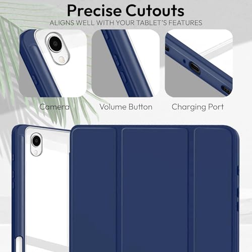 Image of ProElite Cover for Samsung Galaxy Tab S11 11 inch, Smart Flip Case Cover for Samsung Galaxy Tab S11 11 inch with Pen Holder, Dark Blue [Transparent Back]
