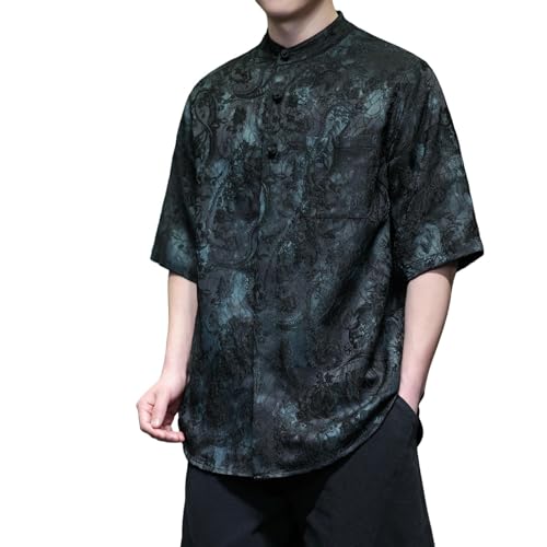 Chemise homme respirante bouton grenouille pour rester frais en été
