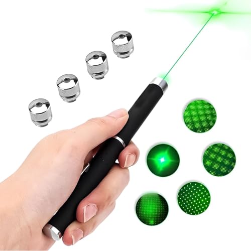 Caneta Laser Pointer para Apresentações Ultra Verde Alta Potência, 5 Ponteiros Com Efeitos Diferente