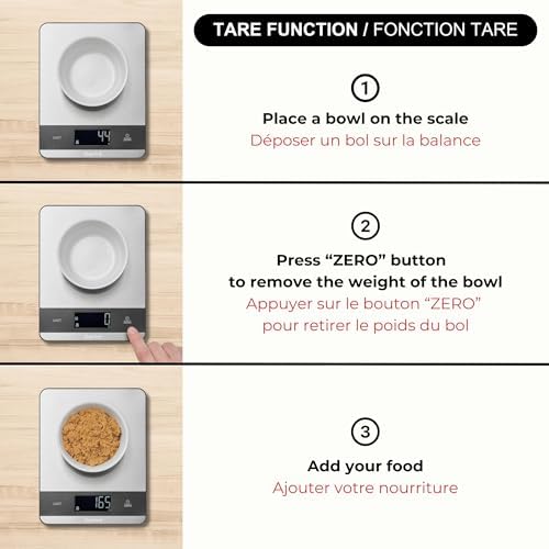Starfrit Digital Kitchen Scale - Stainless Steel Platform - Measures Weight and Liquid Volume - 11 lb / 5 kg Capacity - Stainless Steel - 5