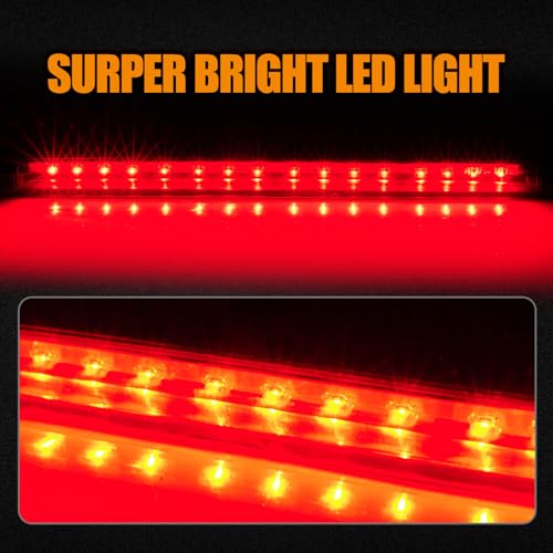 Image of Third 3rd Brake Light LED for 1992-1999 Chevy C /K Suburban Blazer Tahoe /GMC Yukon Jimmy /Hummer H2 / Bravada High Mount Rear Brake Lights Center Cab Stop Light (Black)