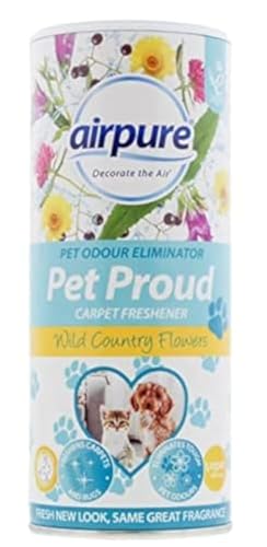 airpure PET Proud Carpet Freshener, Odour Eliminator, Flowers Fragrance, White
