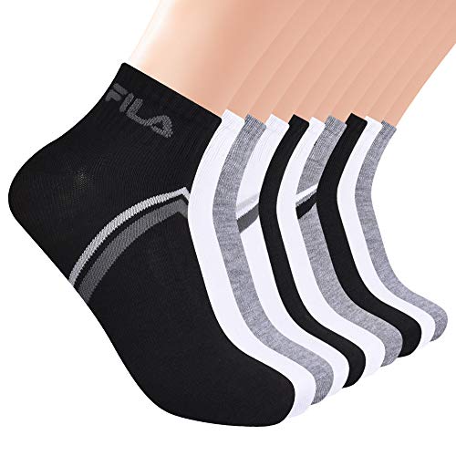 FILA Men's 10-Pack Chevron Striped Quarter Socks, Multi, One Size