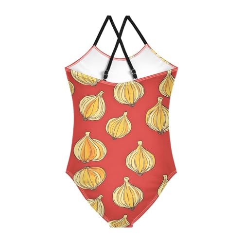 Yellow Onion Girls One Piece Swimsuits Quick Dry Beach Swimwear Bathing Suit2