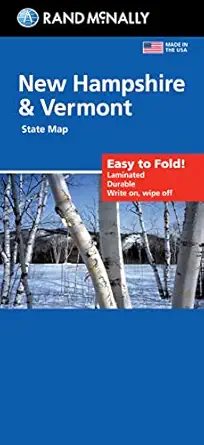 Rand McNally Easy to Fold New Hampshire & Vermont Laminated Map