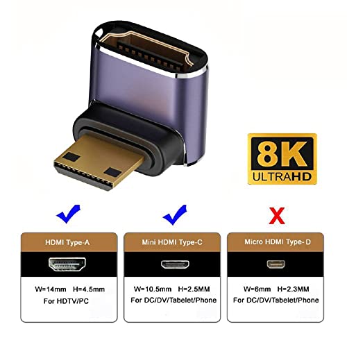 Extensor Mini HDMI 90 grados 8K 60hz HDTV xiwai miniatura 4