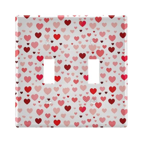 UMIRIKO Red Heart Valentine Light Switch Cover Plate Covers Decorative Double Toggle Home Decor 202a8770