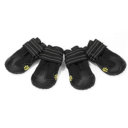 Cucudy Sapatos de cão Botas Sapatos À Prova D 'Água para Cães com Reflexivo Robusto Anti-Slip Sola