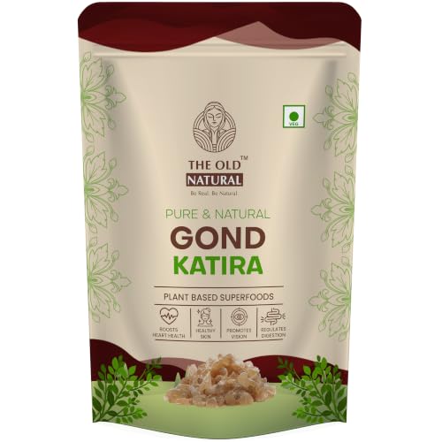 Image of The Old Natural Gond Katira (Tragacanth Gum) - 100% Natural Plant-Based Edible Gum | Cooling Superfood for Summer Drinks | Supports Digestion & Hydration | 200g