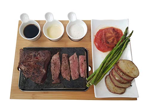 Cooking Stone - Complete Set Lava Hot Steak Stone Plate and Cold Lava