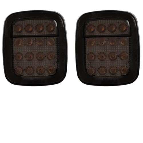 Feux arrière LED pour Wrangler TJ CJ : blocs optiques noirs avec stop et recul