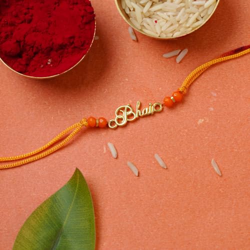 Image of iJuels 925 Pure Silver Rakhi Combo for Brother | BIS Hallmarked Silver Rakhi with 22 kt gold plating + 1 Gram 999 Silver Coin + Greeting Card + Roli Chawal | Raksha Bandhan Gift Set