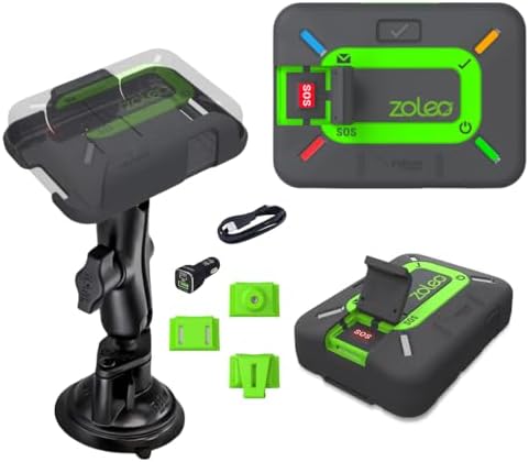 ZOLEO Comunicador via satélite bidirecional com kit de acessórios de montagem universal - mensagens de texto SMS globais e e-mail, alerta SOS de emergência, registo e localização GPS