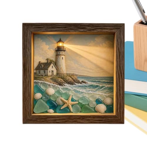 Cuadro artistico de vidrio de mar para decoracion costera con calma marina