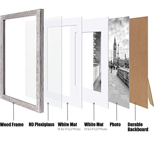 Tiblue 11X14 Solid Wood Picture Frame, Distressed Driftwood White thumb #4