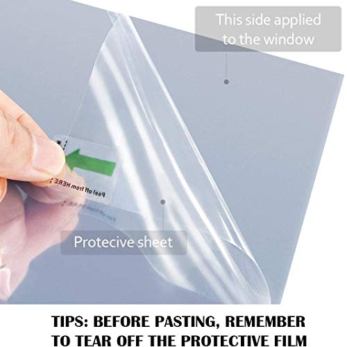 WPCTEV One Way Mirror Window Film Daytime Privacy Heat Control Film Solar Film Non-Adhesive Window Tint for Home and Office Blue & Silver 6 Mil 17.5 Inch x 6.5 Feet