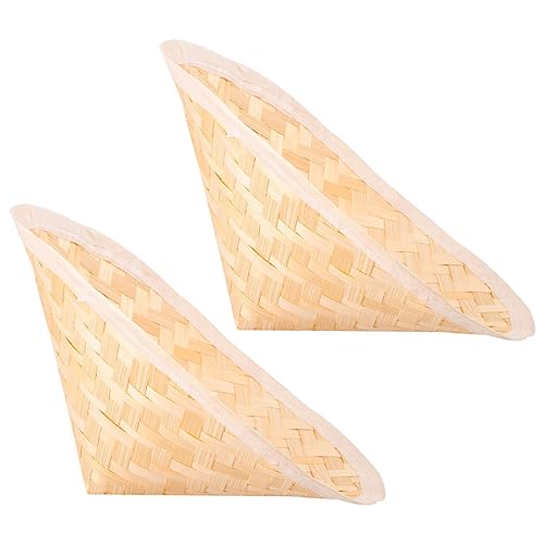 Kids Bamboo Sun Block Hat 2pcs Set Large UV Protection Pointed Cap for Boys and Girls for Outdoor Activities and Fishing Beige