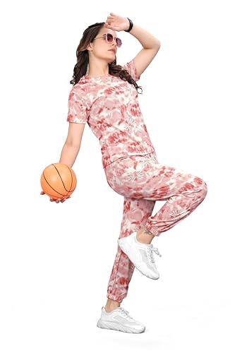Image of Women's Printed Polyester Tracksuit Set, Lightweight Stretchable Tracksuit Suit and Gym Outfit with Side Pockets