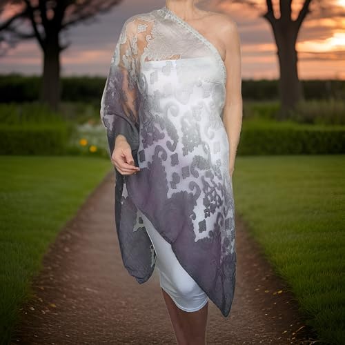 Ombre Shawl Wedding Wrap Evening Wear Sheer Stole Poncho Scarf4