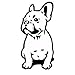 Stickers pour voiture 7.5 * 15.2cm FRANÇAIS BULLDOG Pet Dog Race animal décalque de vinyle autocollant de voiture drôle Noir/Argent stickers pour voiture (Color Name : Black)