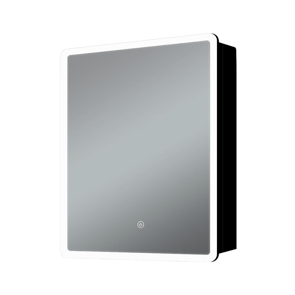 SensaHome Armario con Espejo y Luz LED - Armario para Baño - 3 Colores de LED - 50x70cm