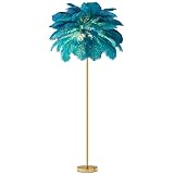 Modern Floor Lamps Ostrich Feather Floor Lamp Green Feather Lamps with Gold Body Feather Floor Lamps