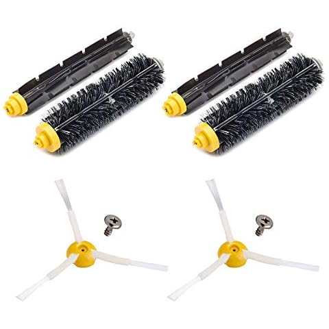 Neutop Replacement Brush Compatible with iRobot Roomba 675 677 671 670 665 655 645 694 692 614 Robot Vacuums ONLY, with 2 Bristle Brushes, 2 Flexible Beater Brushes, 2 Edge Sweeping Brushes, 2 Screws. Cover