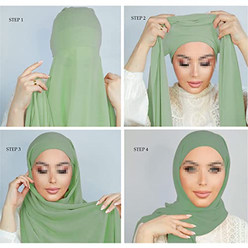 Azedssw Women Instant Hijab Scarf With Undercaps Muslim Women Hijabs With Inner Caps Underscarf Caps Islam Muslim Headscarf2
