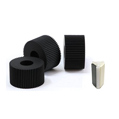 シルバー精工 ドレスイン 自動紙折り機 MA150用 消耗部品 給紙ゴムローラー3個 & マルチフィードパッド1個