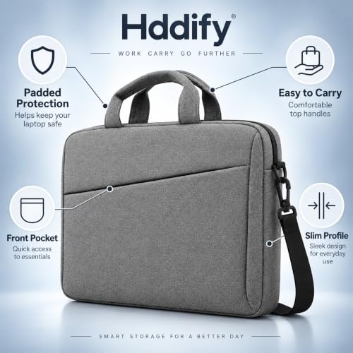 Image of Grey Laptop Briefcase for College Students and Professionals