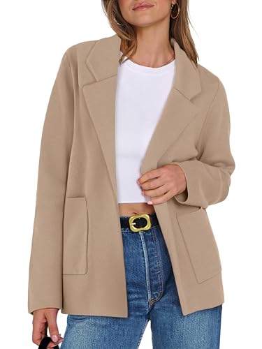 ANRABESS Womens Sweater Blazer 2025 Fall Cardigan Chunky Knit Jacket Coats