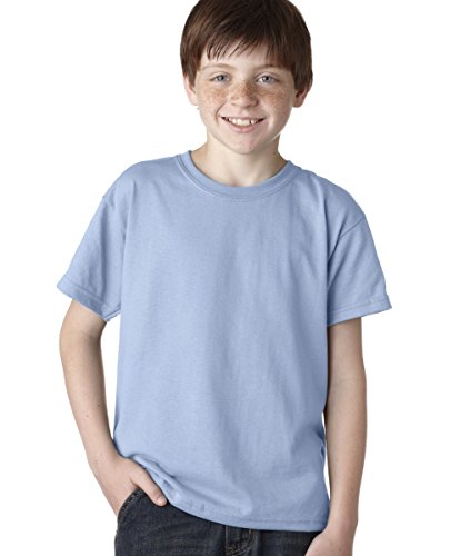 Image of Gildan Youth DryBlend 50 Cotton /50 Poly T-Shirt. 8000B - [Heather Deep Royal]