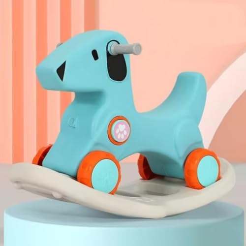 Image of Storio 3-in-1 Ride-On & Rocker with Parental Handle | Baby Ride-On Car for Kids 2-5 Years | Durable, Safe & BIS Approved | Comfortable Seat with Safety Belt | Indoor Outdoor Toy - Sea Green