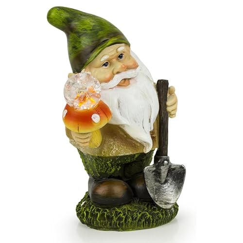 Dawhud Direct Mushroom Crystal Solar Light for Home and Outdoor Decor, Mushroom Solar Powered Flickering LED Garden Light Backyard Gnome Decoration