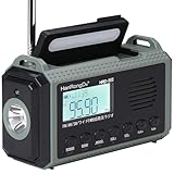 HanRongDa 防災ラジオ 短波/AM/FM/ワイドFM対応 充電式 懐中電灯 ソーラー/手回し/USB-C充電 乾電池給電 デジタル時計/タイマー/SOSアラーム機能付き 10000mAh スマホ充電対応 災害 地震対策 アウトドア ホームに最適 HRD-905