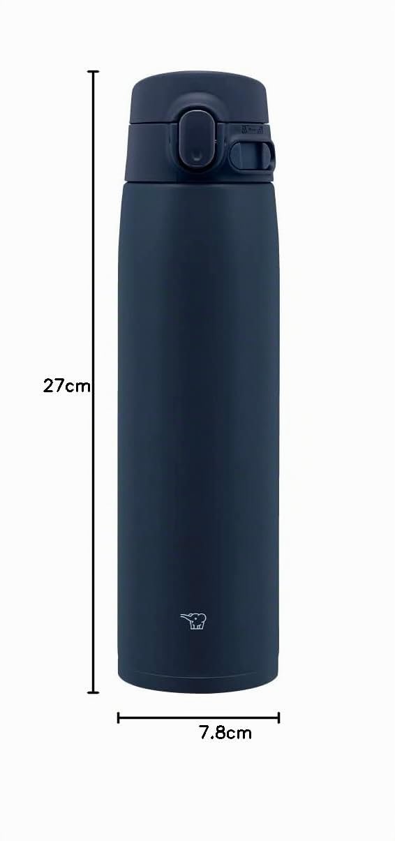 Zojirushi SM-VA72-AD Bouteille d'eau, tasse en acier inoxydable à une touche, sans couture, 720 ml, bleu marine